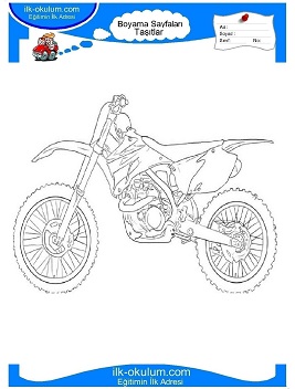 Çocuklar İçin Motor Boyama Sayfaları 